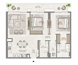 2-комнатная 104,1 м2 ЖК Dubai Creek Harbour - Creek Waters 2