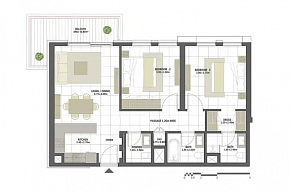 2-комнатная 96 м2 ЖК Rehan Residences